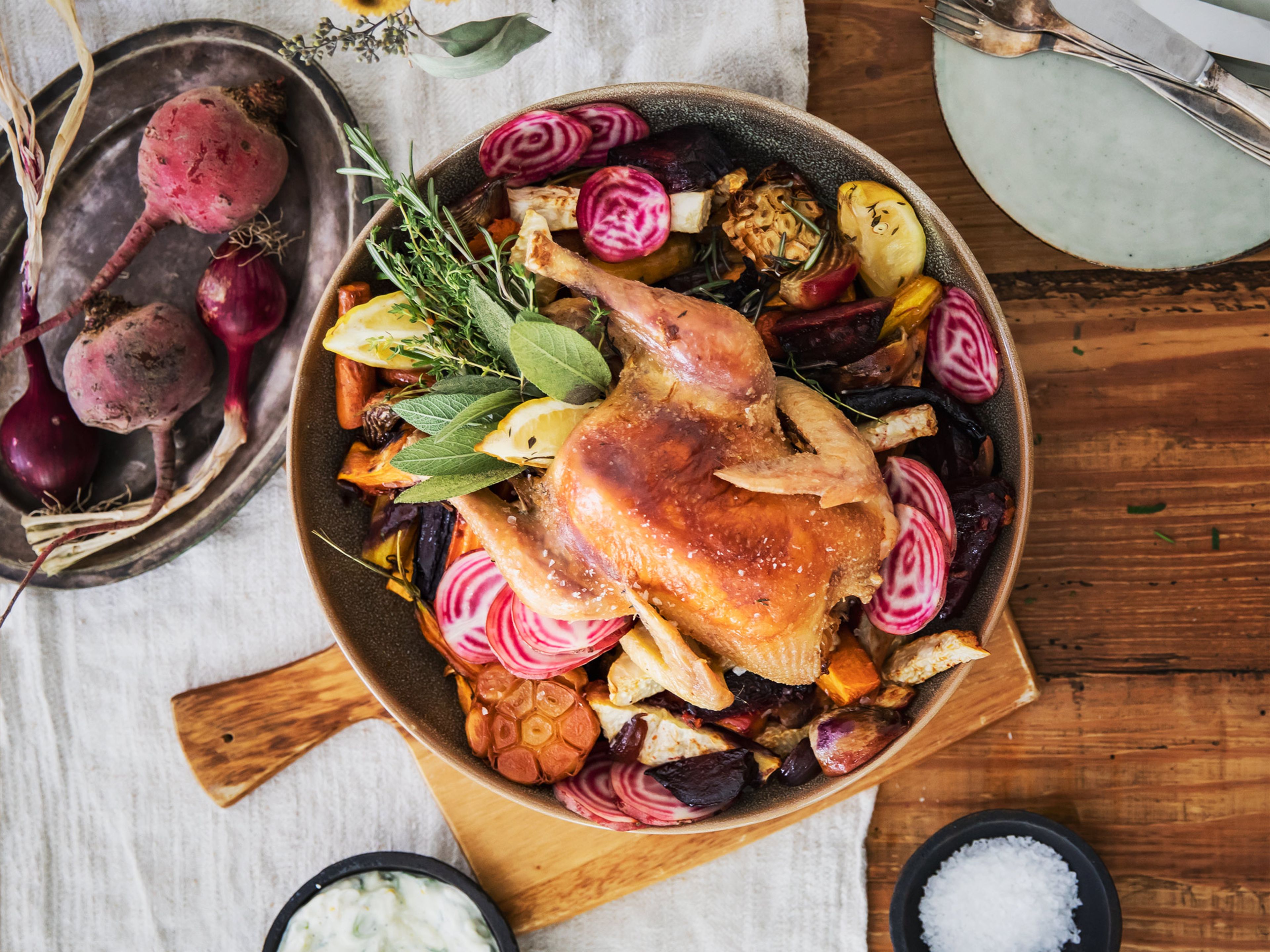 Herb-Roasted Chicken with Caramelized Root Vegetables
