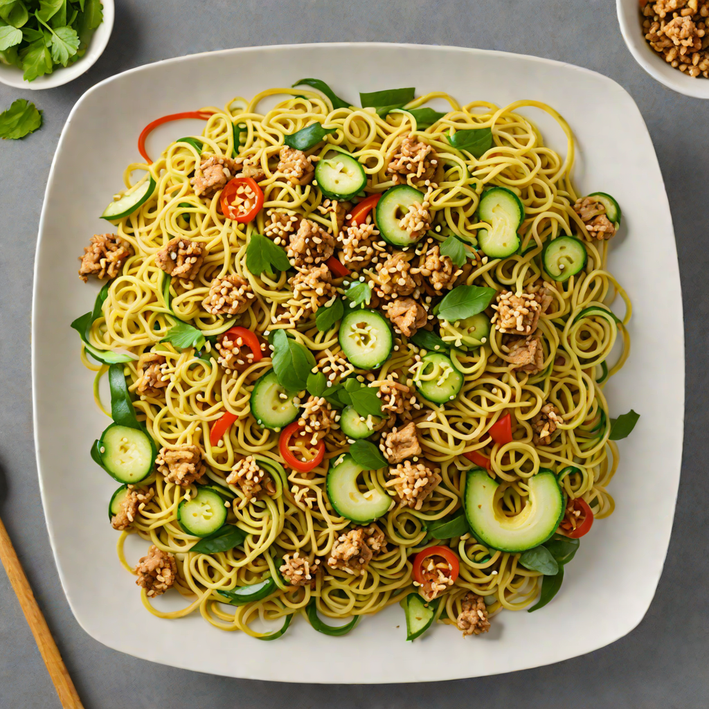 Zucchini Noodle Stir-Fry with Ginger and Ground Turkey