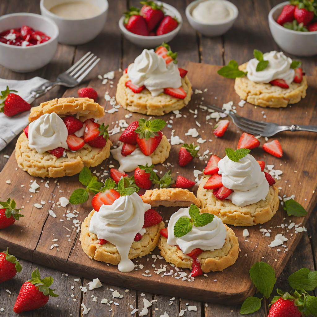 Warm Strawberry Shortcake Biscuits with Vanilla Whipped Cream