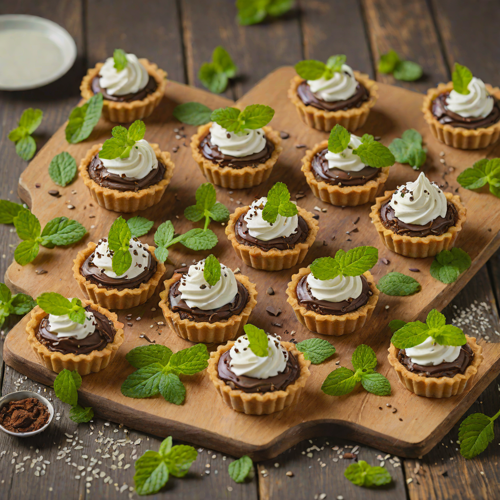 Mini Chocolate Mint Tartlets with Whipped Cream