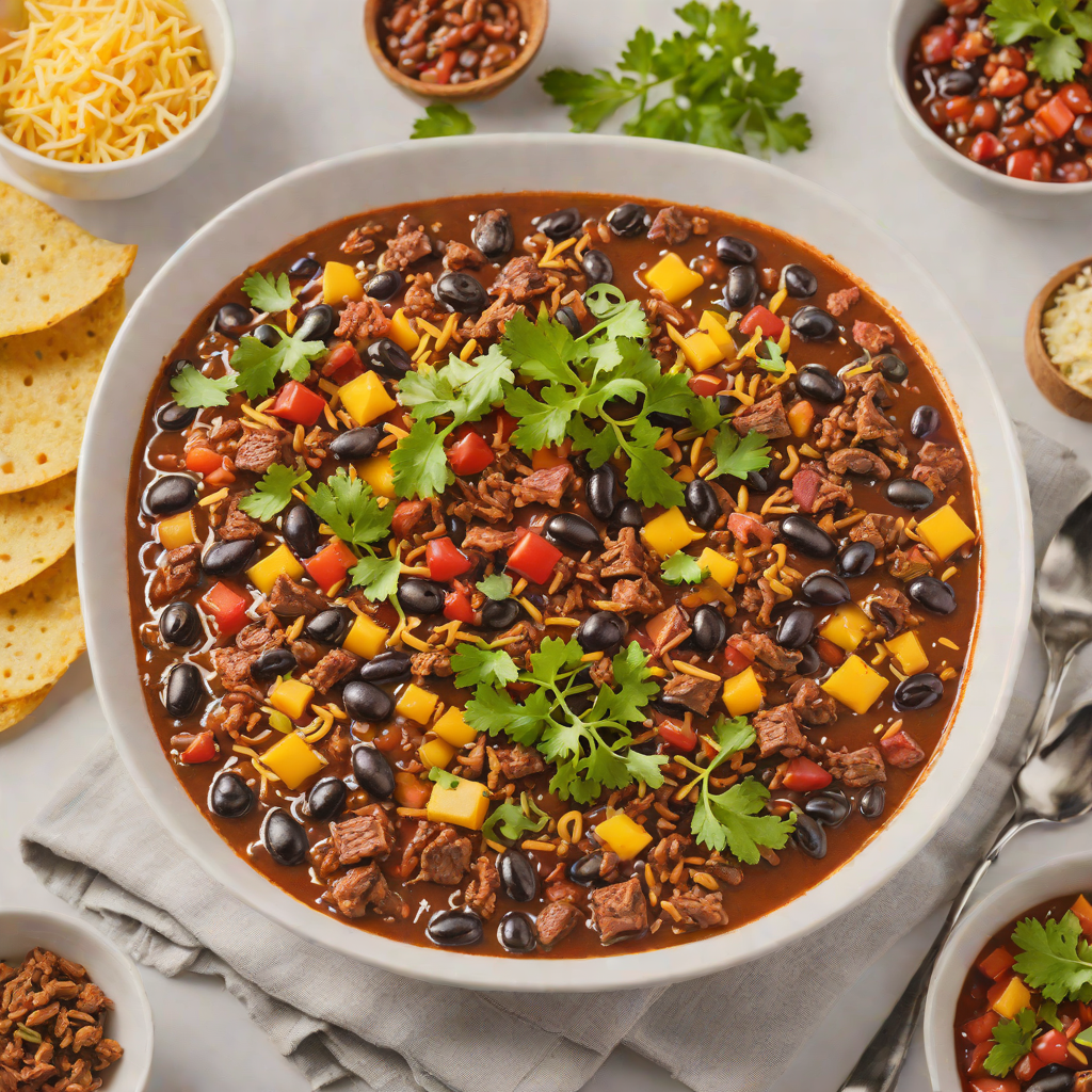 Baked Texan Chili with Smoked Beef and Black Beans