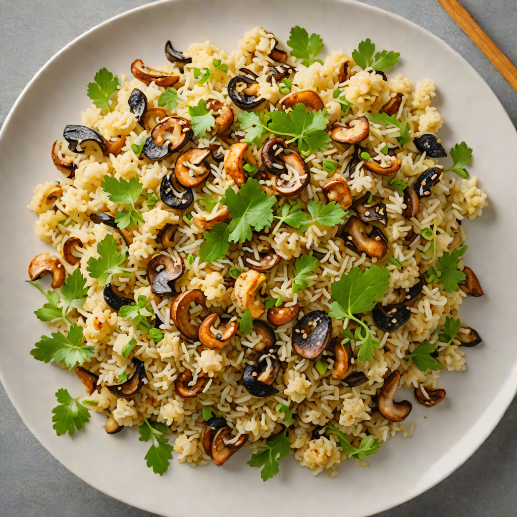 Sautéed Cauliflower Rice with Mushrooms and Ginger