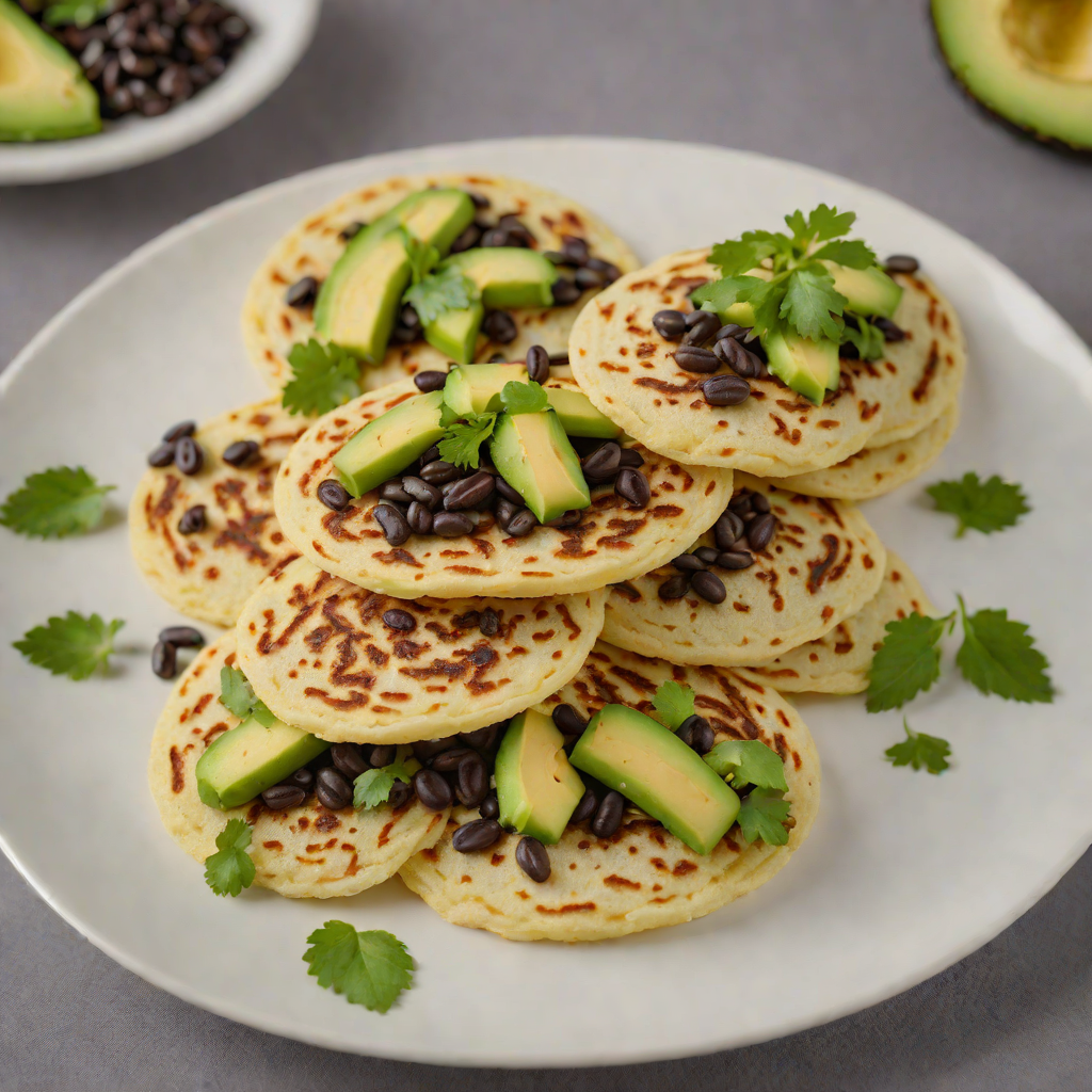 Pan-Fried Arepas with Black Bean and Avocado Filling
