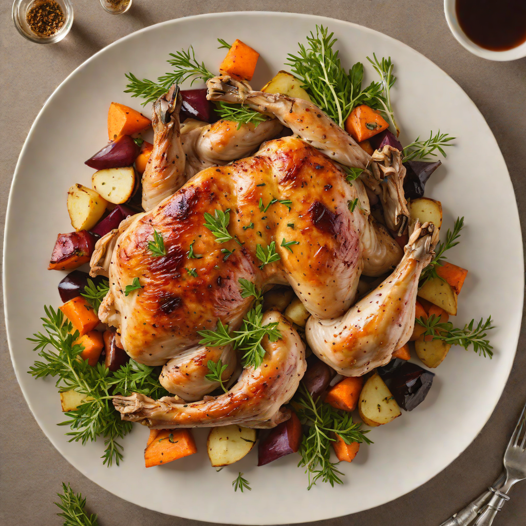 Herb-Roasted Chicken with Pan-Glazed Root Vegetables