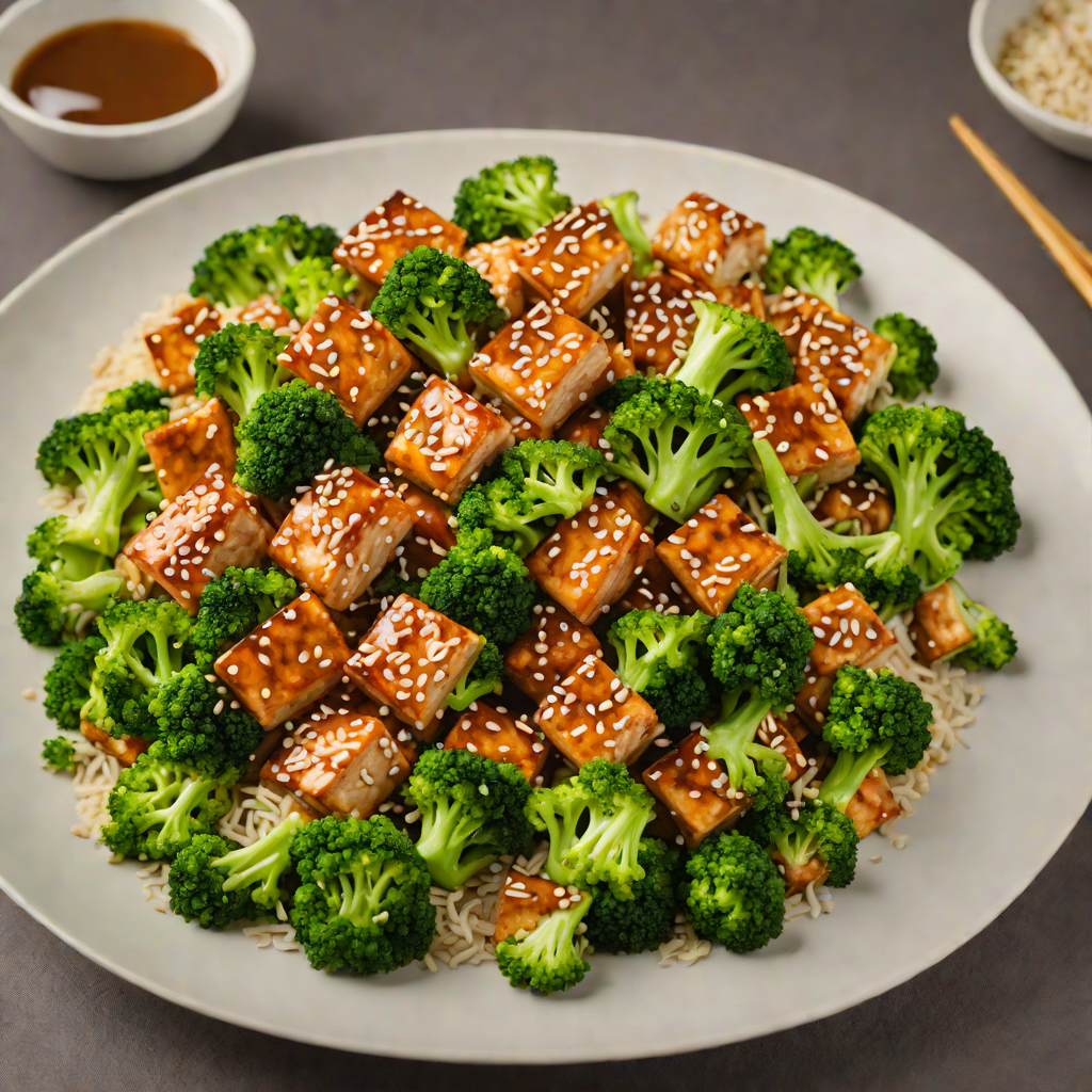 Half-Glazed Sesame Tofu Stir Fry with Broccoli