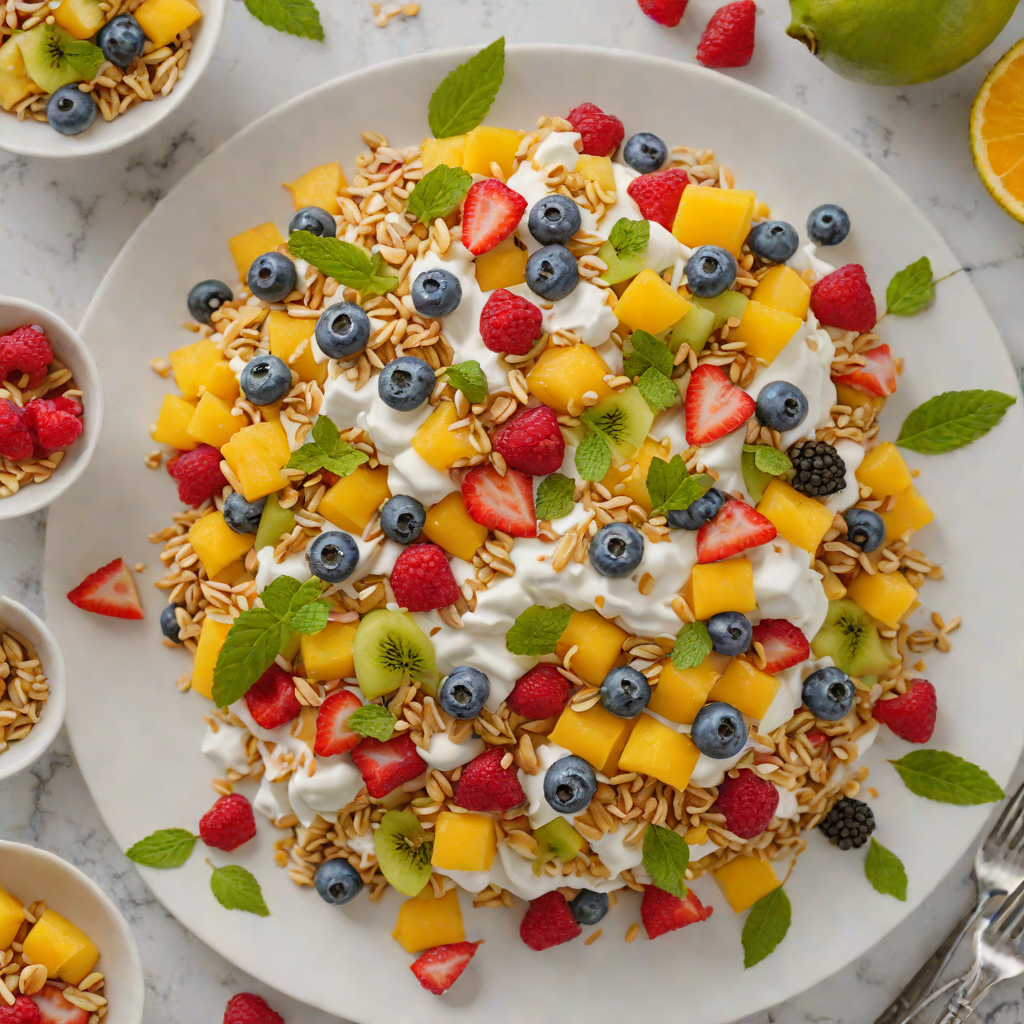 No-Cook Tropical Fruit and Coconut Yogurt Parfait