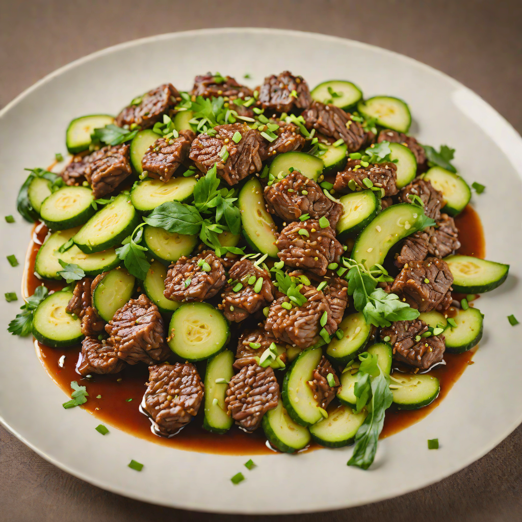 Sautéed Beef and Zucchini with Ginger and Scallions