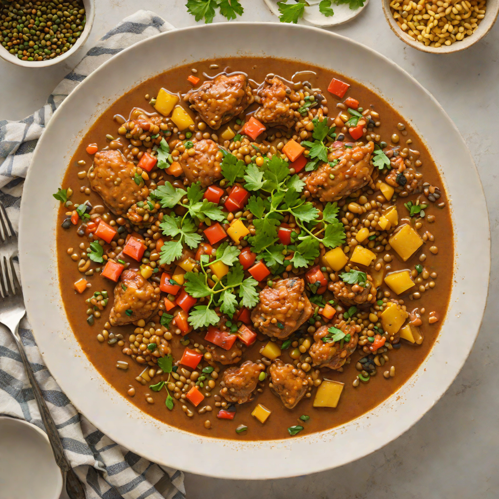 One-Pot Ethiopian Spiced Chicken and Lentil Stew
