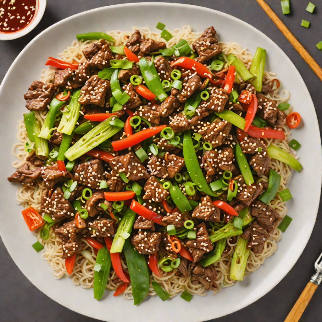Sichuan-Style Spicy Beef Stir Fry with Garlic and Scallions