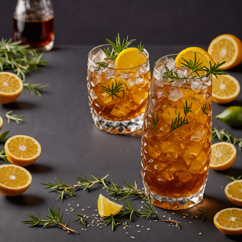 Chilled Cold Brew Coffee Tonic with Citrus and Rosemary