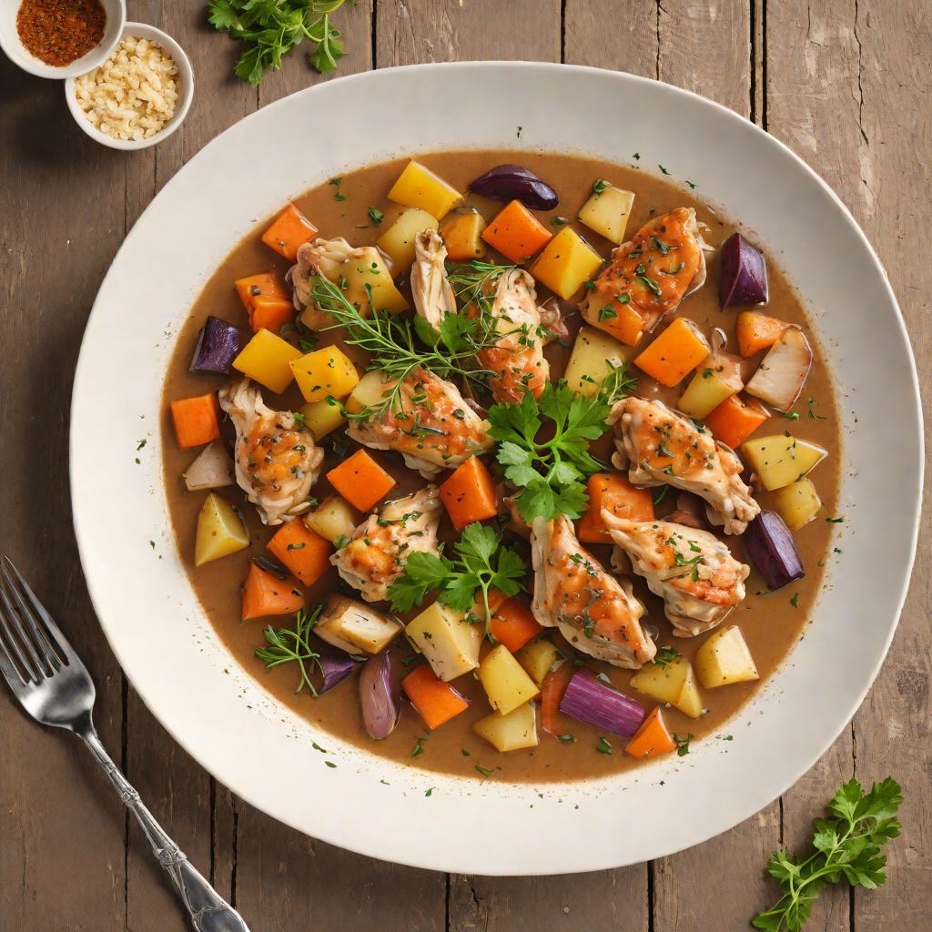 Underground Sheltered Chicken Stew with Root Vegetables