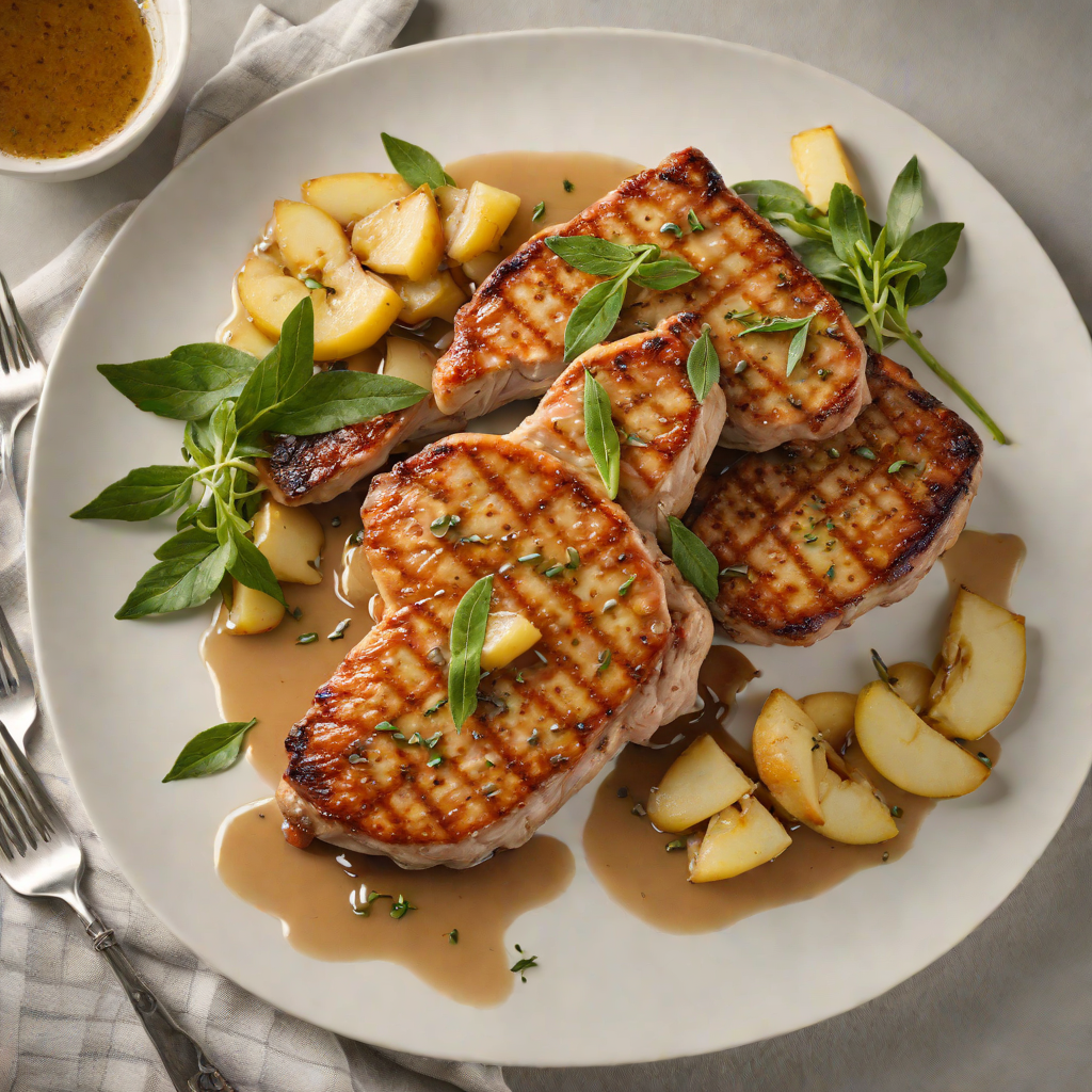 Pan-Seared Pork Chops with Apple and Sage Reduction