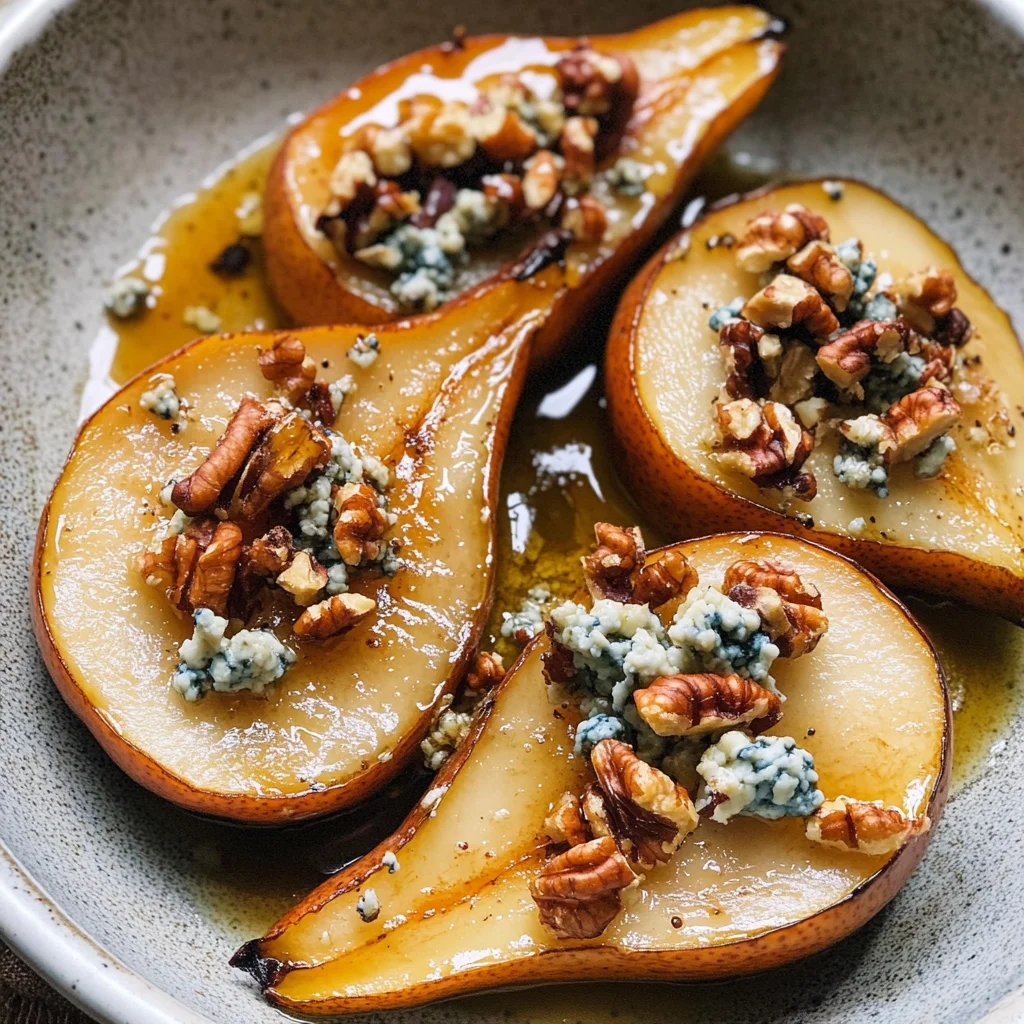 Quick Sheet Pan Honey Glazed Pears with Walnuts