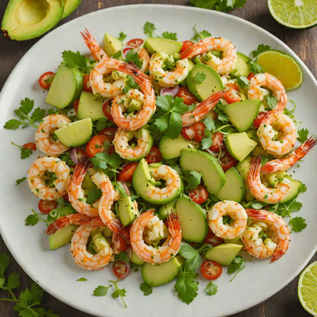 Sautéed Shrimp with Avocado Cilantro Lime Dressing