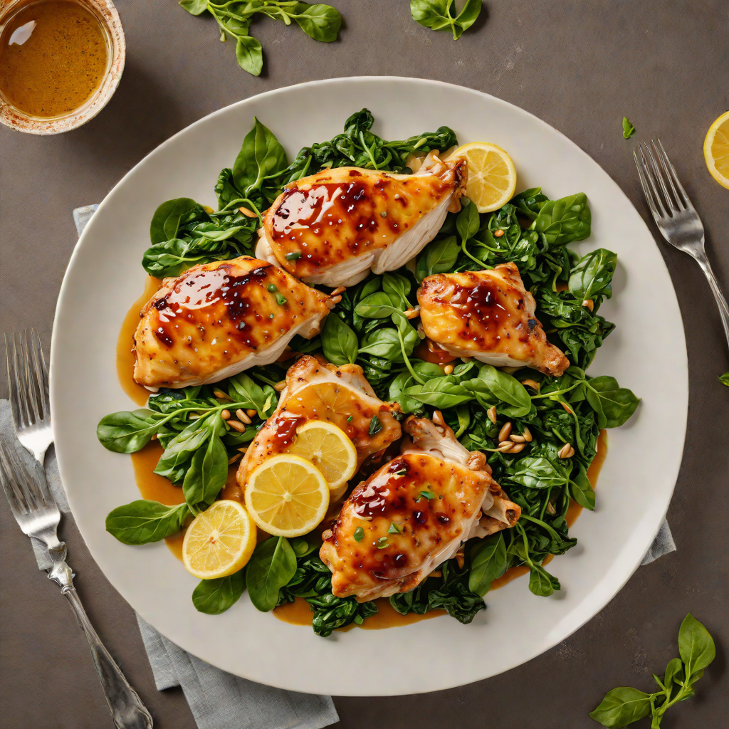 Honey-Lemon Glazed Chicken with Sautéed Spinach
