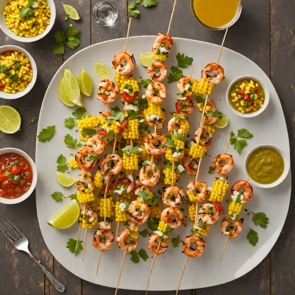 Citrus-Marinated Grilled Shrimp Skewers with Summer Corn Salsa