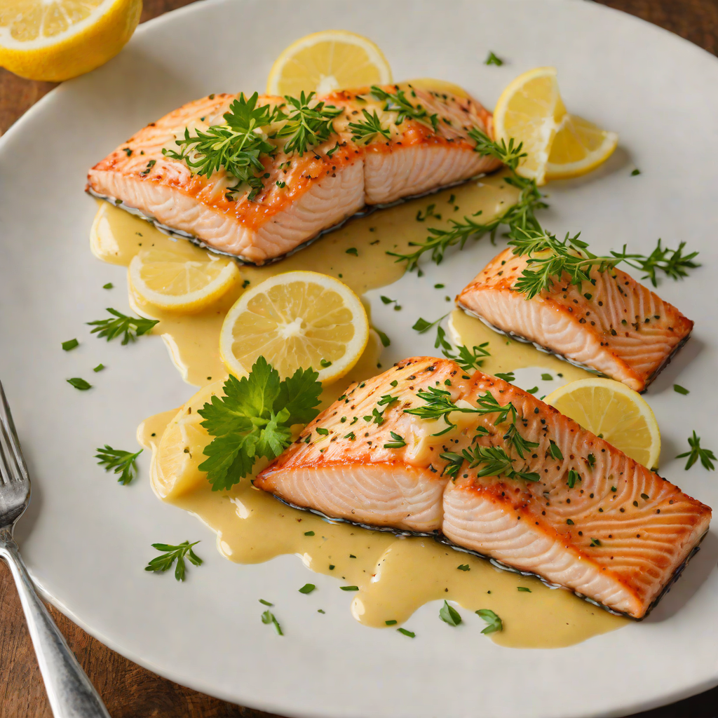 Pan-Seared Salmon with Garlic and Lemon Butter Sauce