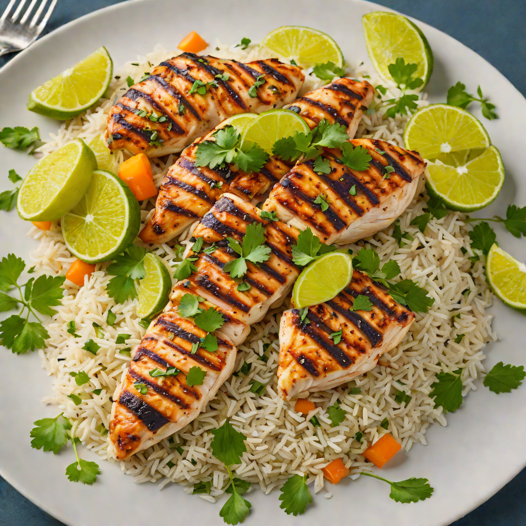 Grilled Citrus-Marinated Chicken with Cilantro Lime Rice