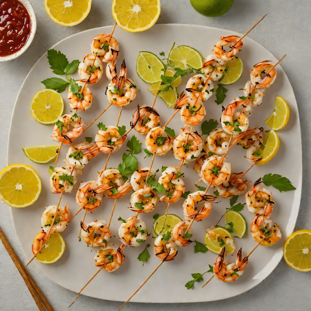 White Rum Citrus Marinated Grilled Shrimp Skewers