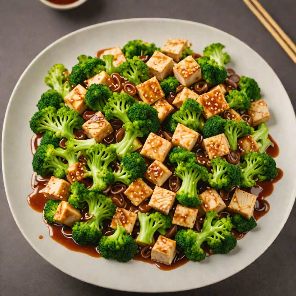 Vegetarian Stir-Fry with Tofu and Broccoli in Soy Ginger Sauce
