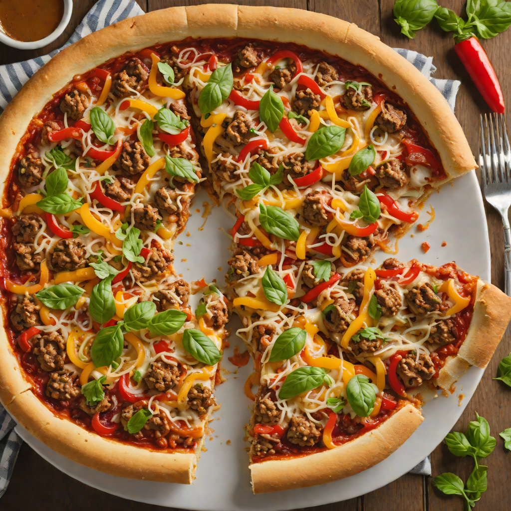 Chicago-Style Deep Dish Sausage and Peppers Pizza
