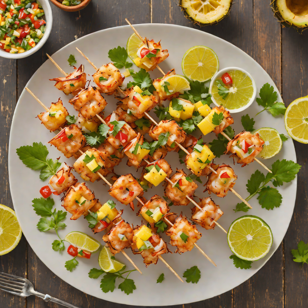 Tiki-Style Coconut Shrimp Skewers with Pineapple Salsa