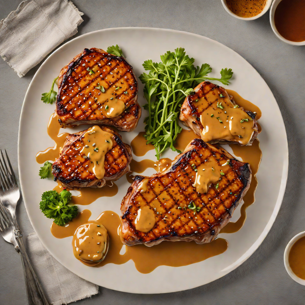 Smoky Bourbon-Glazed Pork Chops with Maple Mustard