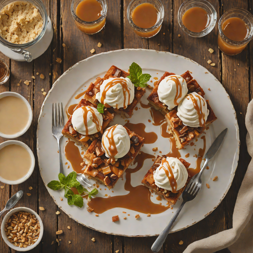 Solera-Aged Rum Caramel Bread Pudding with Spiced Whipped Cream