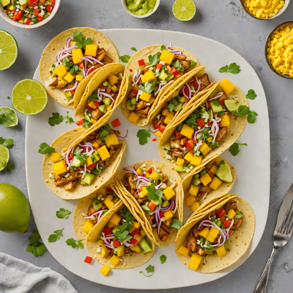 Gold Rum-Spiced Chicken Tacos with Mango Avocado Salsa