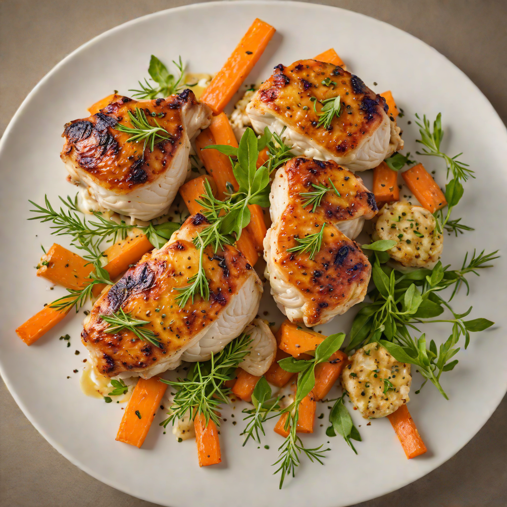 Pan-Seared Chicken Thighs with Roasted Carrot and Tarragon
