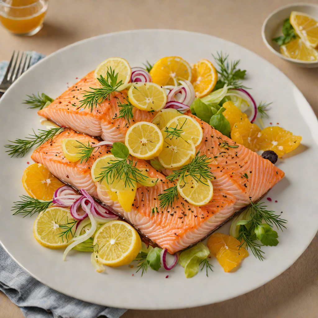 Oven-Baked Salmon with Citrus and Fennel Salad