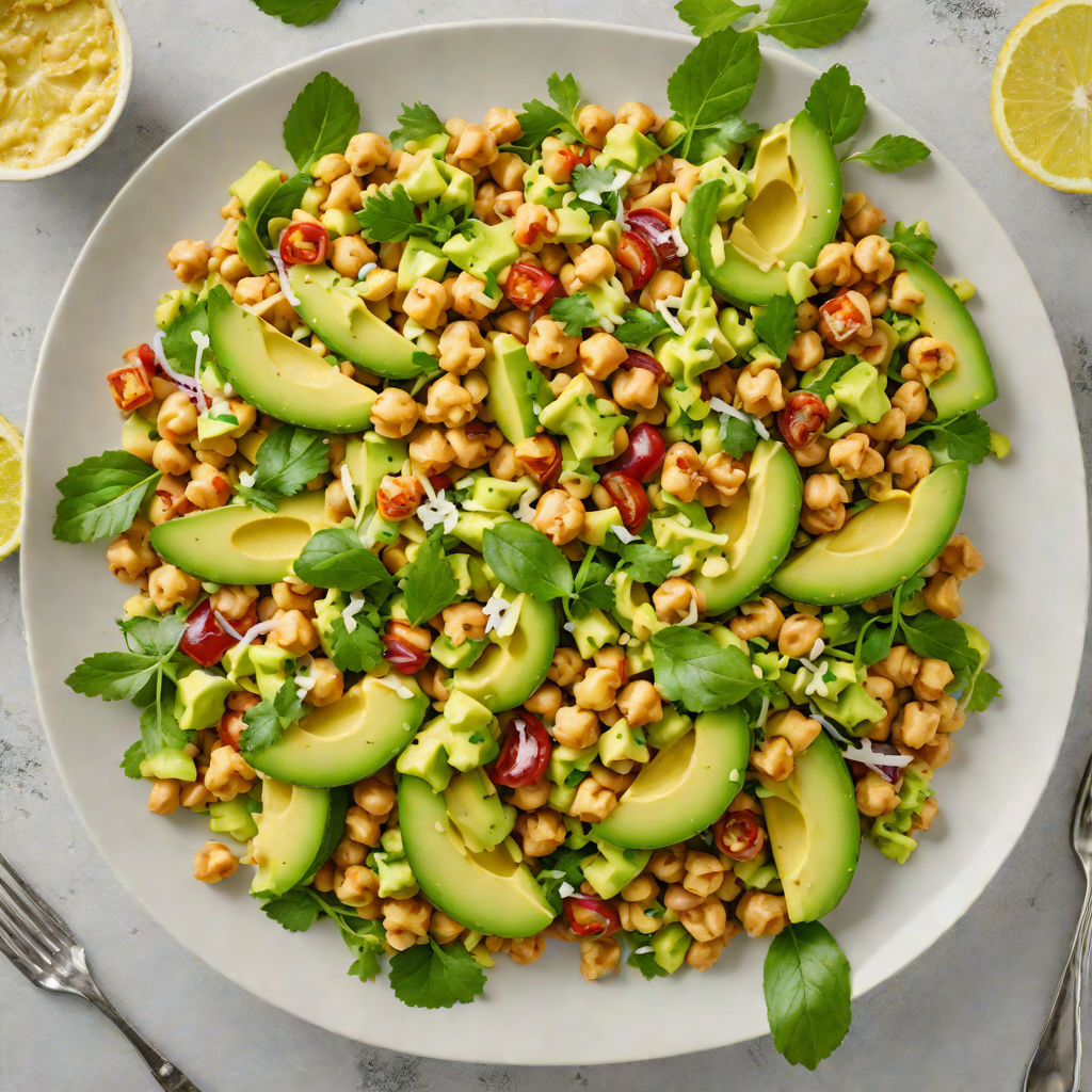 Whipped Chickpea and Avocado Salad with Lemon-Tahini Dressing