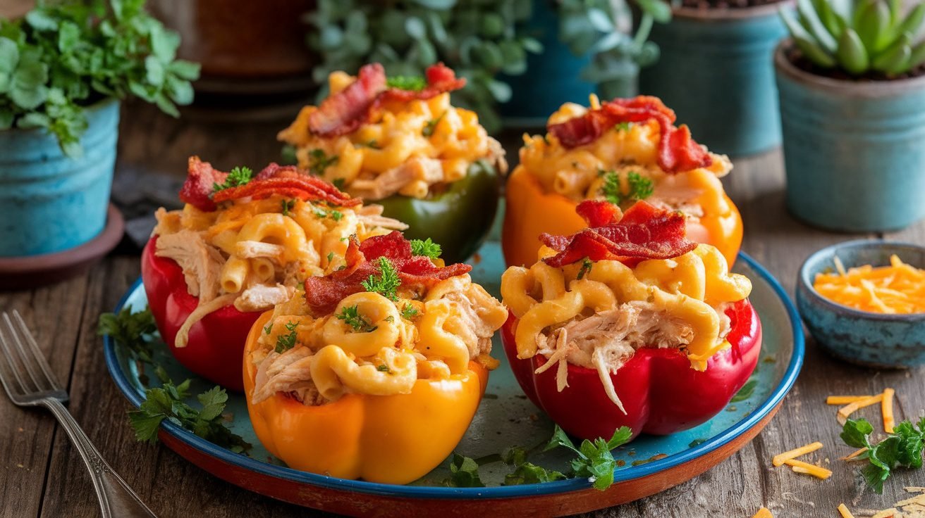 Cheesy Chicken and Bacon Stuffed Bell Peppers