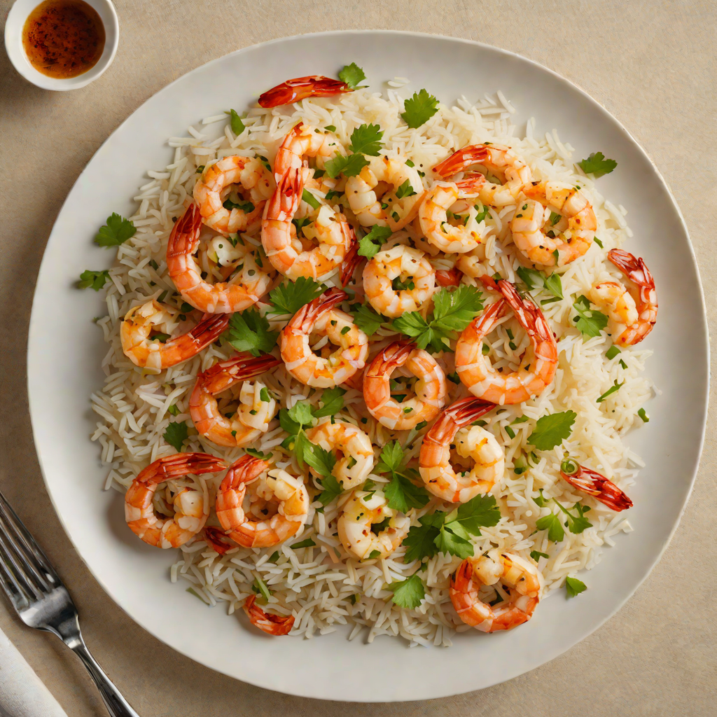 Sautéed Shrimp with Garlic Butter and Chili Flakes over Jasmine Rice
