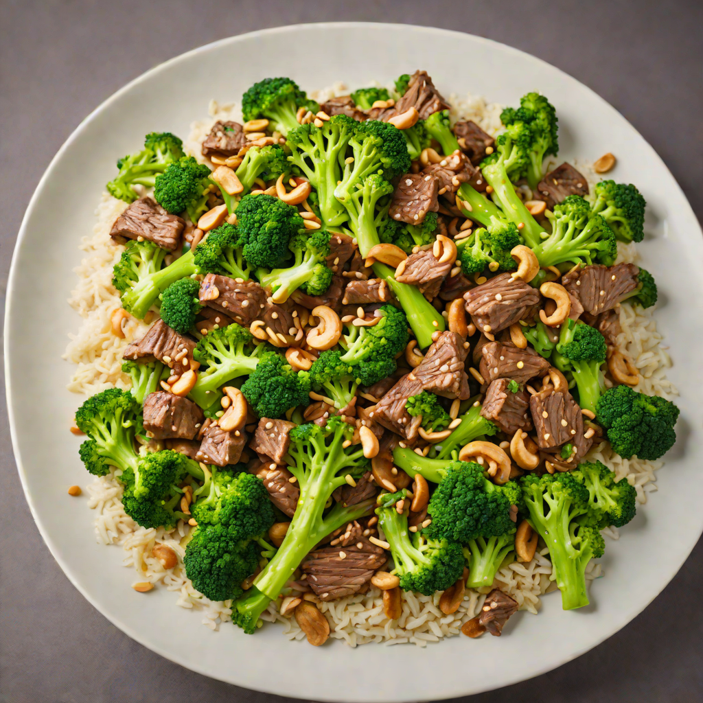 Stir-Fried Beef with Broccoli and Cashew Coconut Sauce