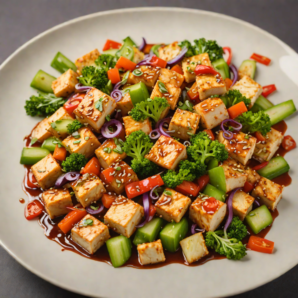 Stir-Fried Tofu and Vegetables in Spicy Miso Sauce