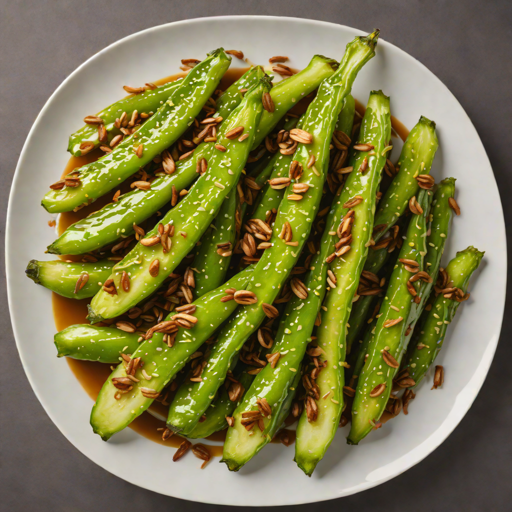 Sautéed Bitter Gourd with Garlic and Soy Glaze