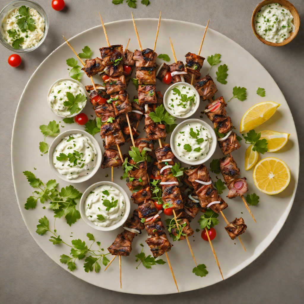 Mediterranean-Inspired Grilled Lamb Skewers with Tzatziki Sauce