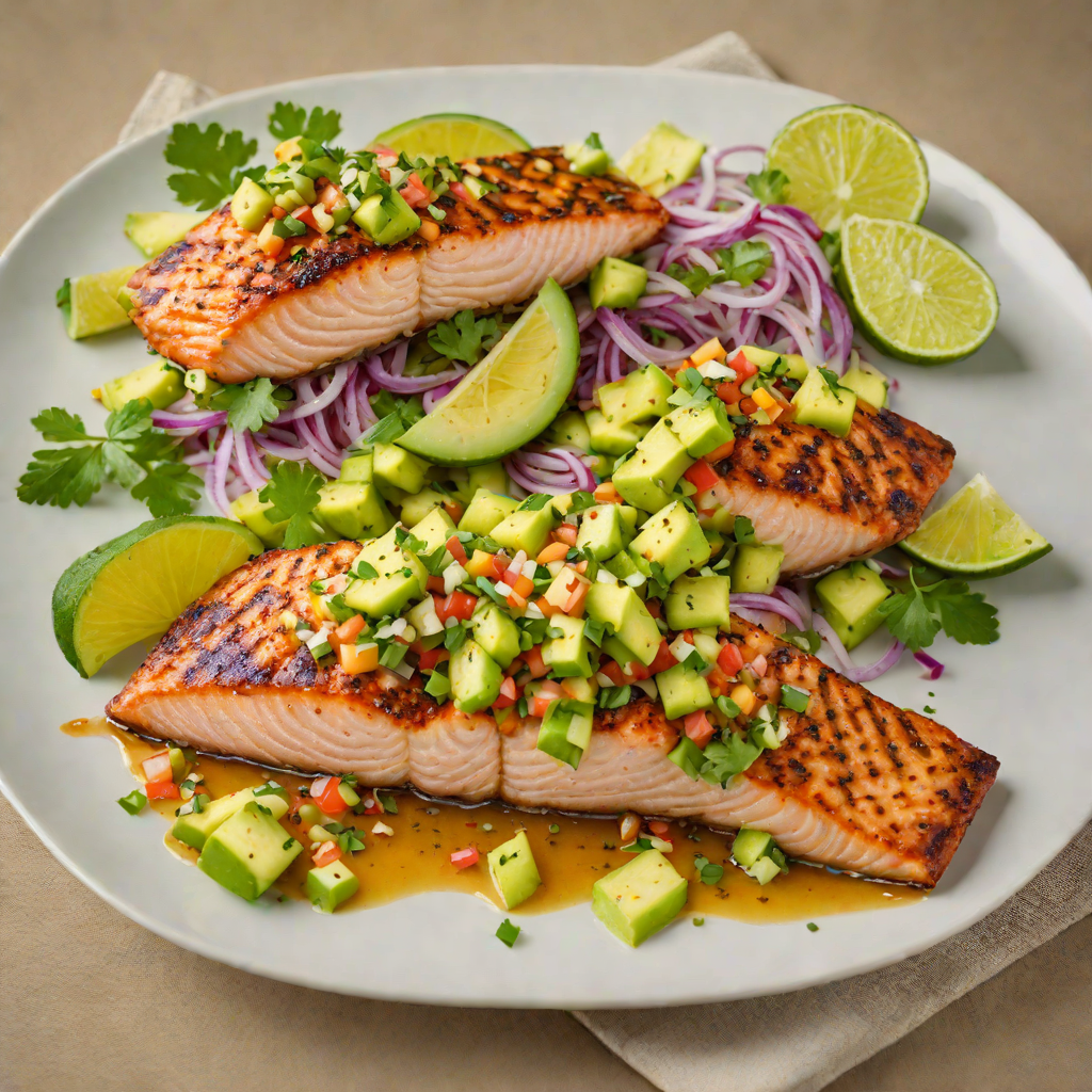 Citrus-Rubbed Grilled Salmon with Avocado Salsa