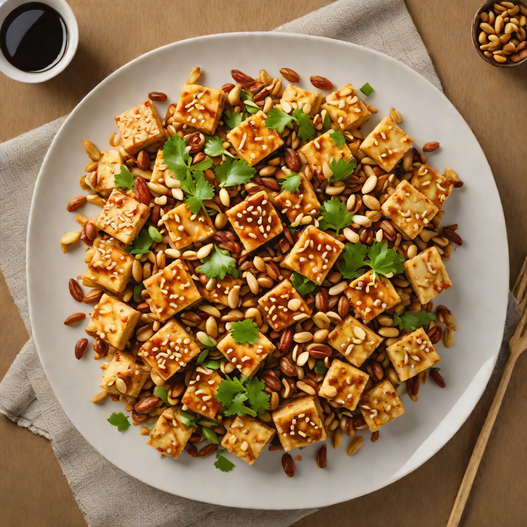 Spicy Szechuan-Style Stir-Fried Tofu with Garlic and Peanuts