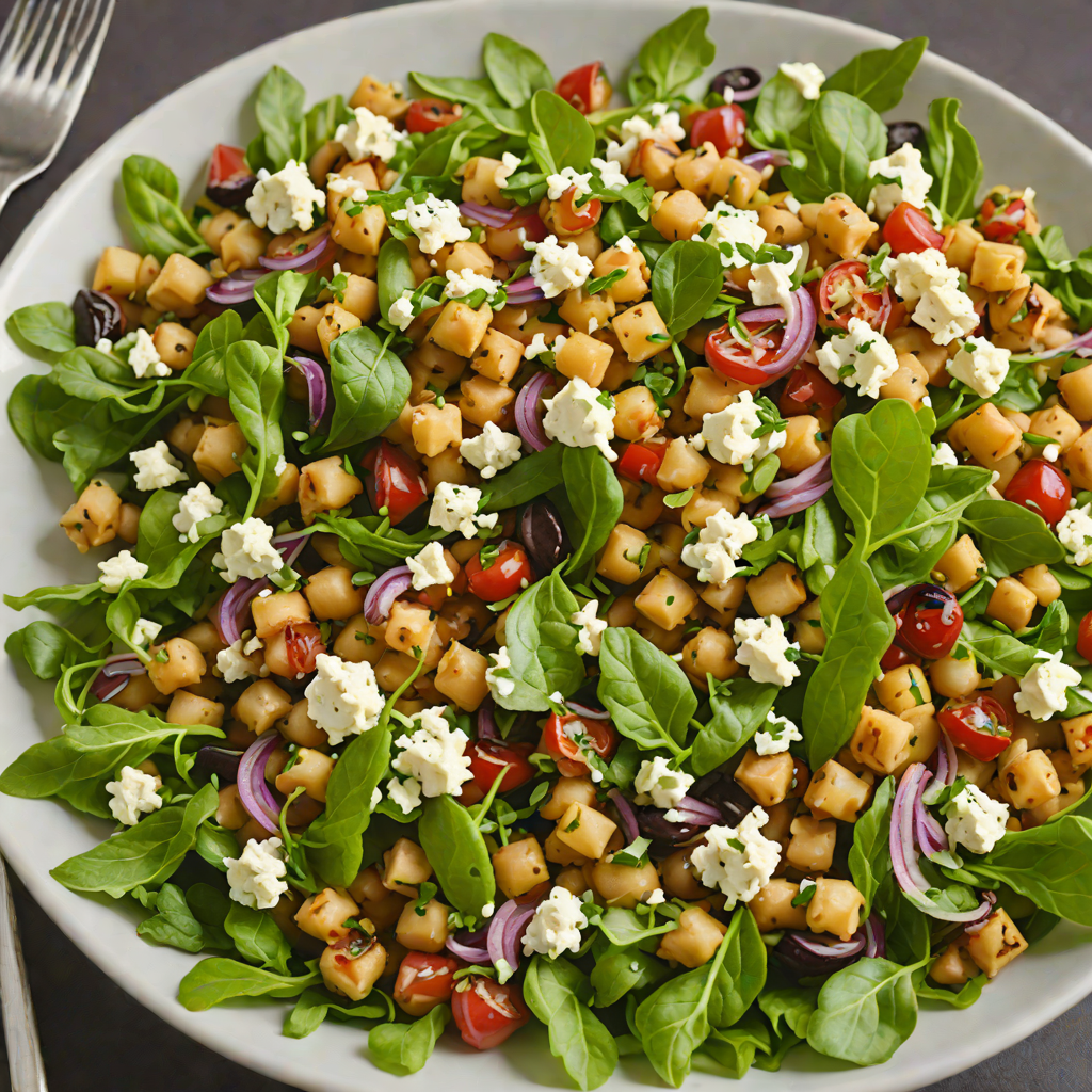 Sautéed Mediterranean Chickpea and Feta Salad