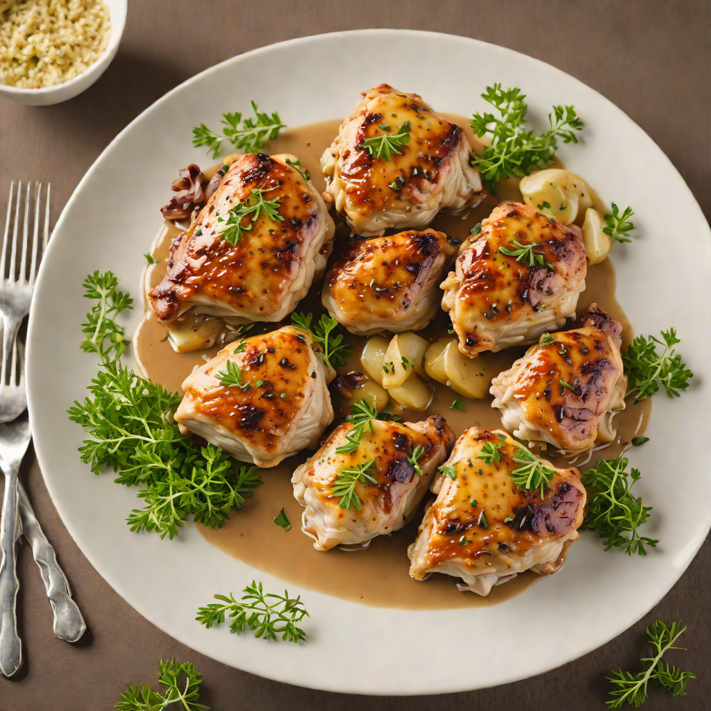 Pan-Roasted Chicken Thighs with Garlic and Thyme Pan Sauce