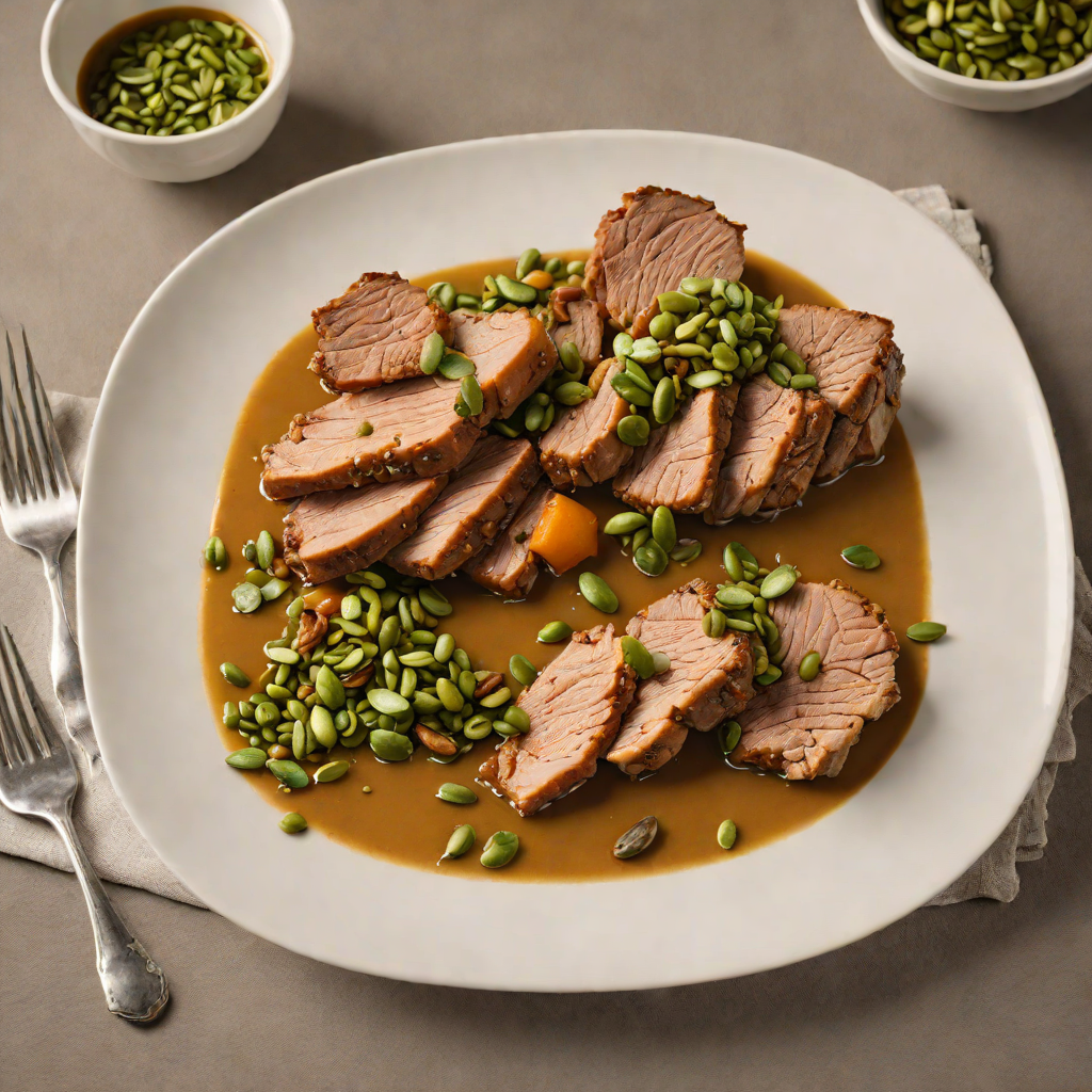 Toasted Pepian Pumpkin Seed Sauce with Roasted Pork Shoulder