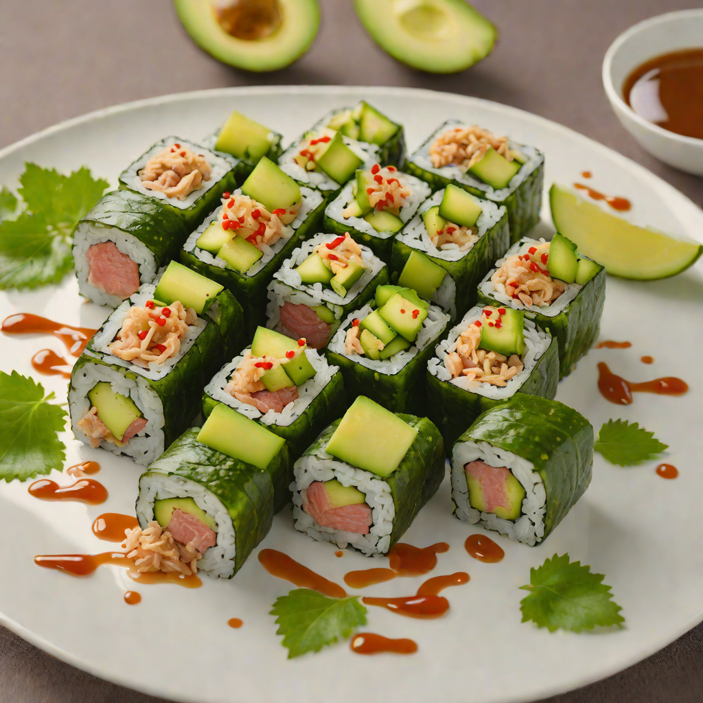 Spiced Tuna Sushi Rolls with Avocado and Cucumber