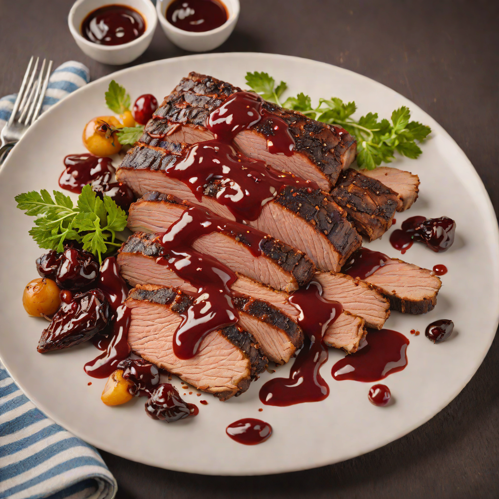 Slow-Smoked Beef Brisket with Sweet Cherry BBQ Sauce