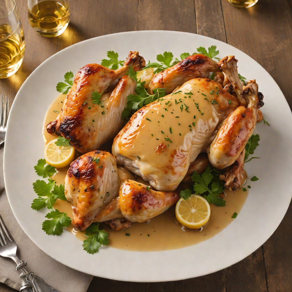 Honey-Glazed Roast Chicken with Ontario White Wine Sauce