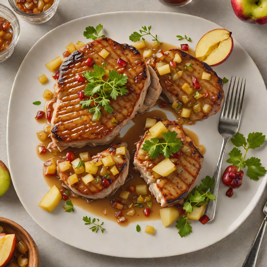 Maple-Glazed Acadian Pork Chops with Apple-Onion Relish