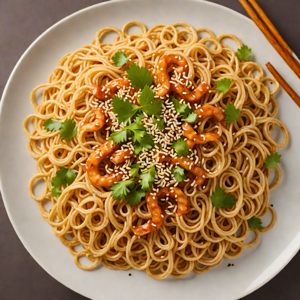 Pan-Fried Udon Noodles with Spicy Sesame Sauce