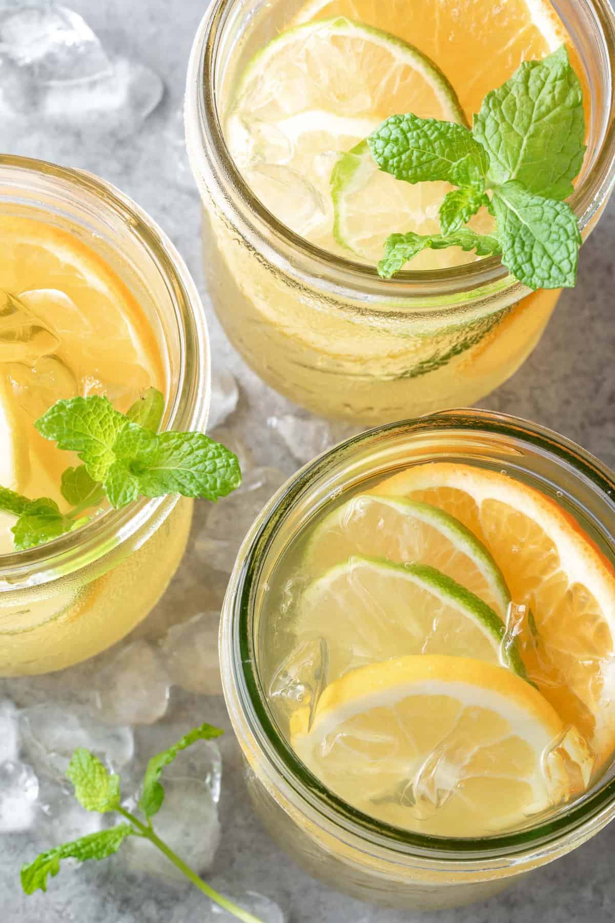 Citrus-Infused Iced Green Tea with Fresh Herbs