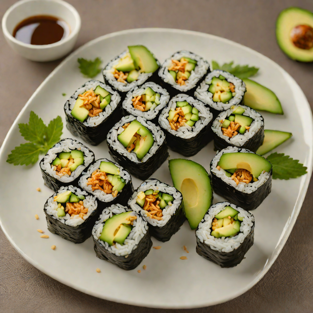 Toasted Sesame Sushi Rolls with Avocado and Cucumber